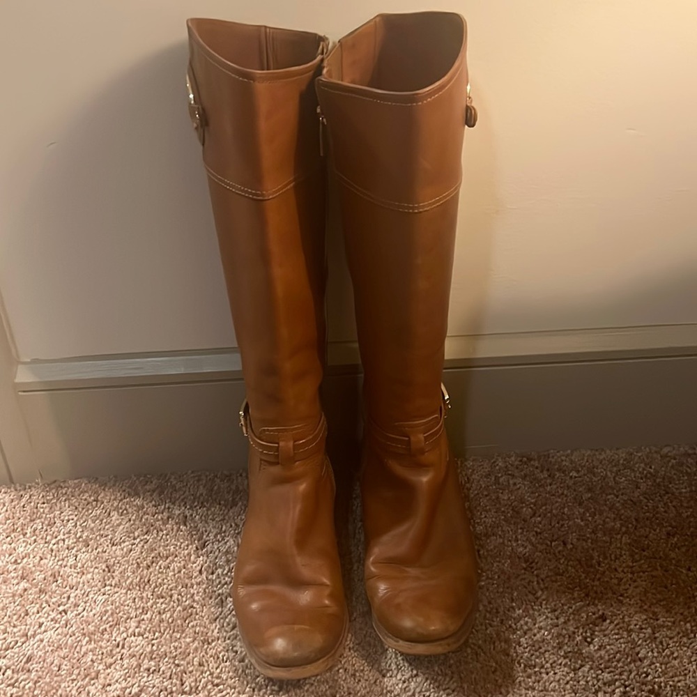 Michael Kors tall leather brown boots size 8.5